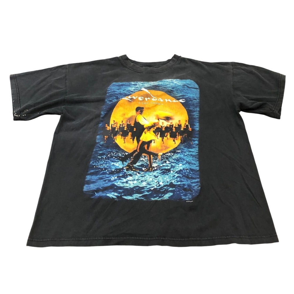 Gildan Riverdance The Show T-Shirt Mens XL Black Vintage Graphic Cotton Tee 1996